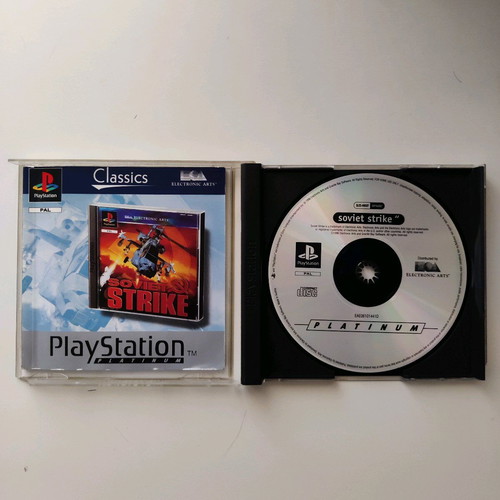 Soviet Strike Platinum for Playstation 1 used, case in poor condition