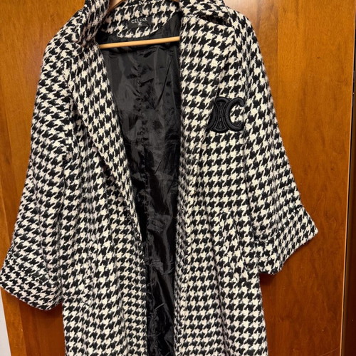 Pied de poule coat like new, black and white, size M