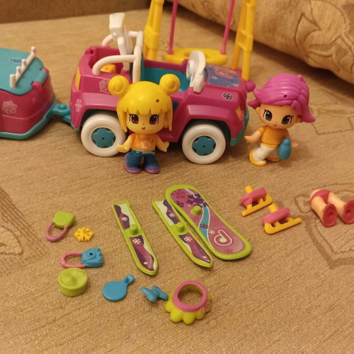 Pinypon Car with Trailer and Figures used by Famosa