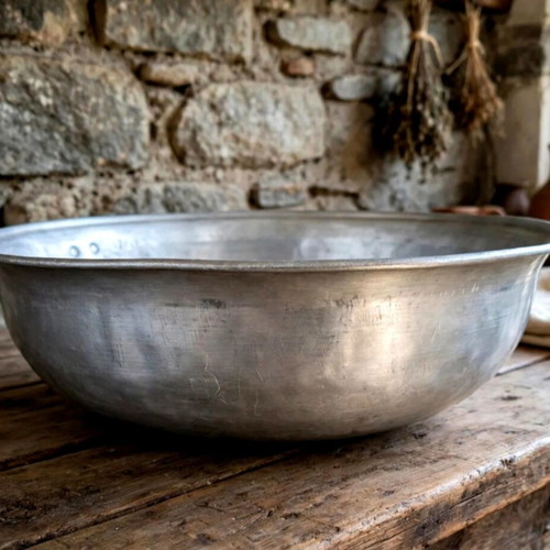 Collectible aluminum military basin Piraeus No 38 used, vintage