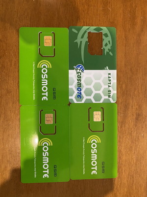 Sim cards pack of 4 like new, 3 with chip