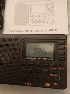 World Band Radio with Recorder V115, Retekess