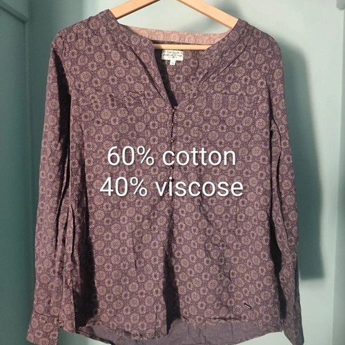 Tom Tailor lightweight blouse like new, sizes S/M/L, purple and cream