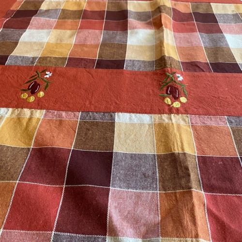 Tablecloth with squares like new, set 1.95x1.20 and 0.50x0.50