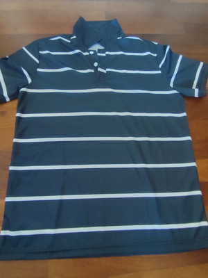 Parijan Polo Shirt Medium black with white stripes like new