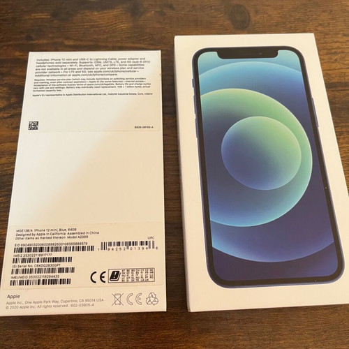 iPhone 12 Mini 64GB blue damaged, for parts or repair