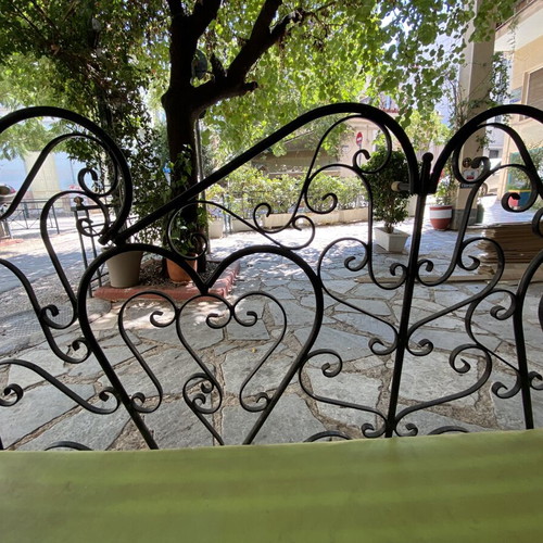 Iron outdoor sofa with cushion