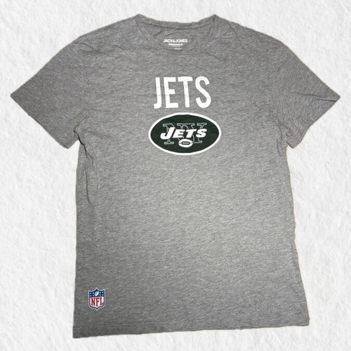 Jack & Jones Jets T-shirt like new, gray with green and white design