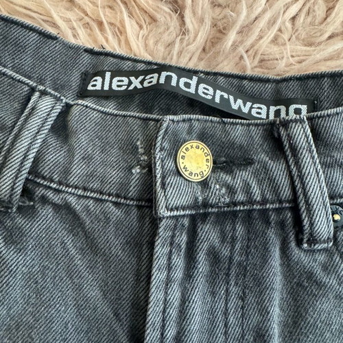 Alexander Wang high rise denim shorts size S like new black grey