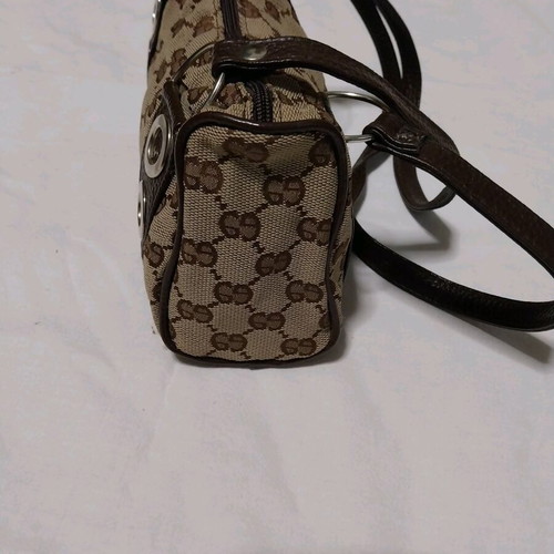 Handbag used, brown and silver