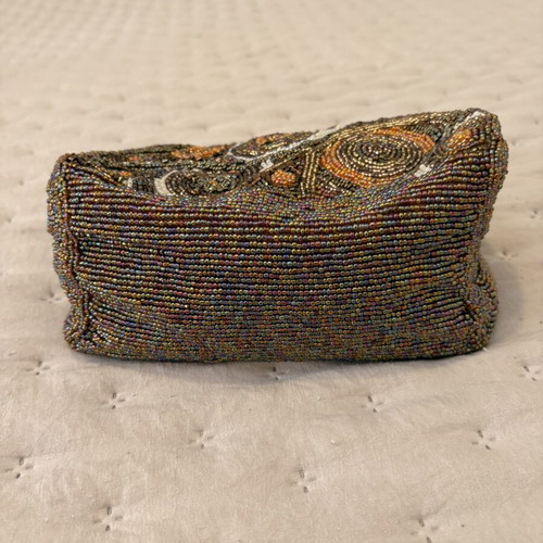Evening bag with beads like new, colorful