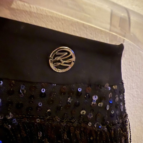 Maxi skirt Karl Lagerfeld new, black with sequins and fringes