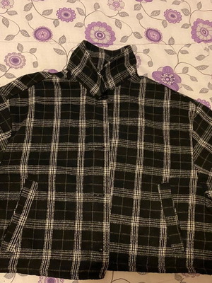 H&M jacket black and white, size M