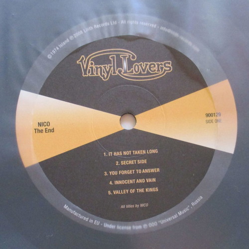 Nico The End LP 2008 Lilith folk album