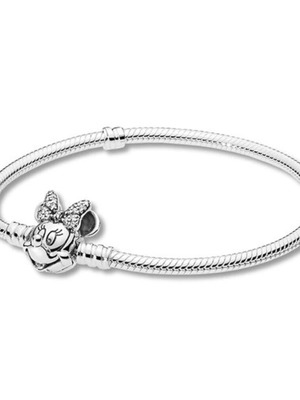 Pandora Disney Mickey Mouse silver women's bracelet like new, size 17
