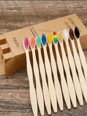 Bamboo toothbrush new, 100% ecological and recyclable