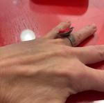 Silver ring with red stone!