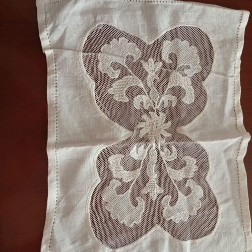 Handmade azur with embroidery on tulle, set of 2, like new
