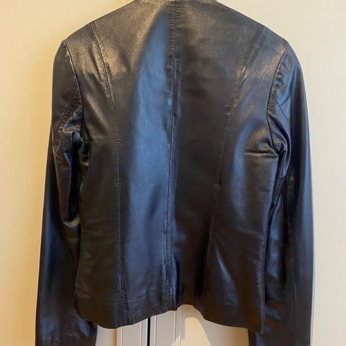 Leather jacket used, black, size S, 90s style