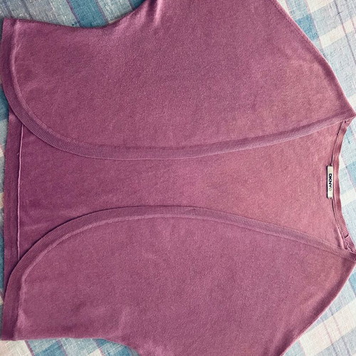 DKNY Lilac Short Sleeve Cardigan One Size like new