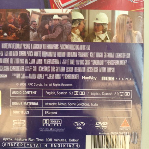 DVD Fast Food Nation 2006 new with Greek subtitles