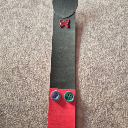 Mickey Mouse paper bookmark with buttons