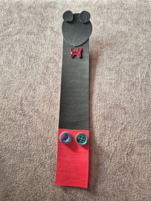 Mickey Mouse paper bookmark with buttons
