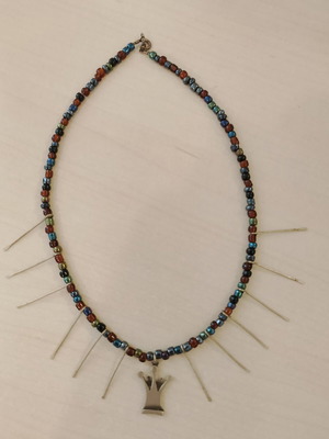 Handmade summer necklace with beads and metal details like new