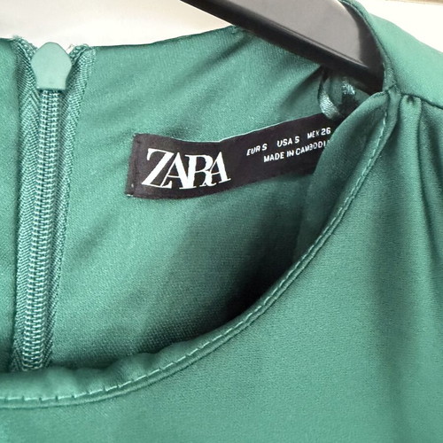 Zara satin long dress new, green, size S