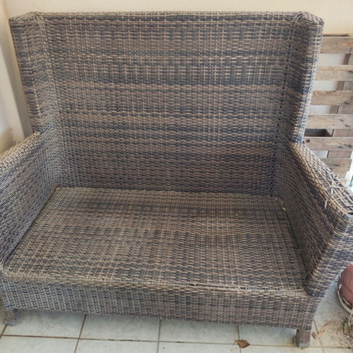 Bamboo-style outdoor sofa