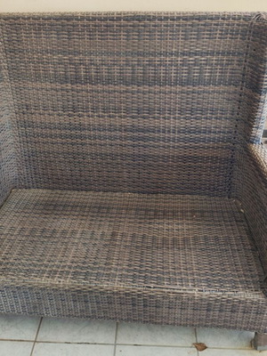 Bamboo-style outdoor sofa