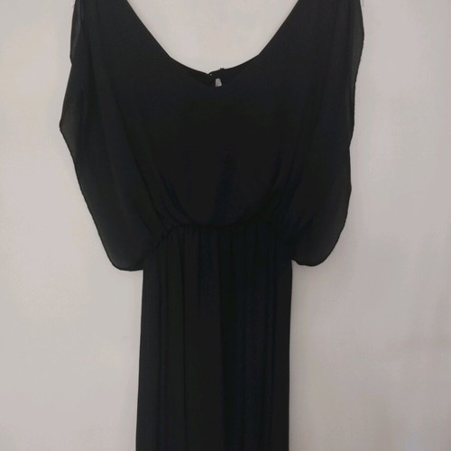 Paranoia short muslin dress with bat sleeves like new, black size M