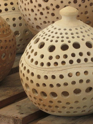 Ceramic handmade Cretan lamp 30 cm, new