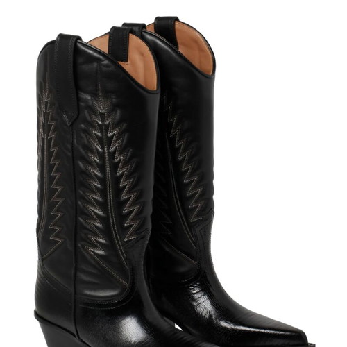 Paris Texas Texan Boots Women Size 40 New, Black Calf Leather