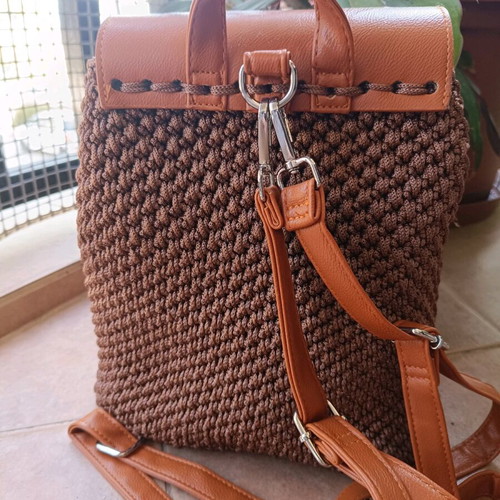Handmade brown-chocolate backpack bag new