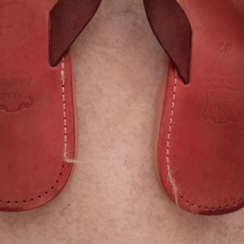 Leather sandals flip-flops size 37 used, brown