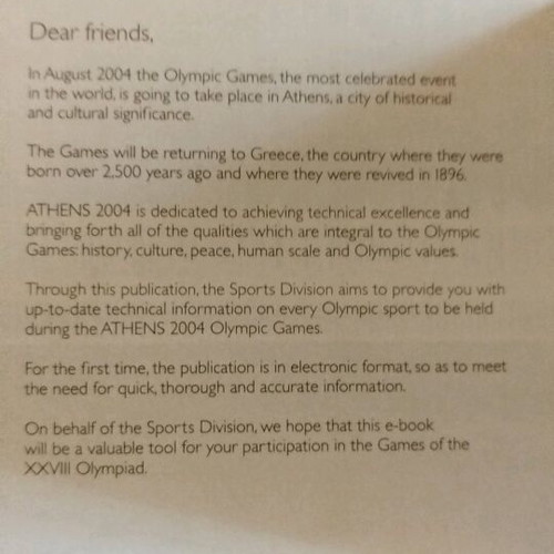 Athens 2004 Olympic Games Sports explanatory ebook like new