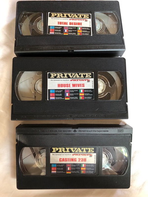 Private retro erotic VHS movies used, pack of 3