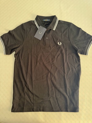 Fred Perry Polo T-shirt new with tags, black and white, size M