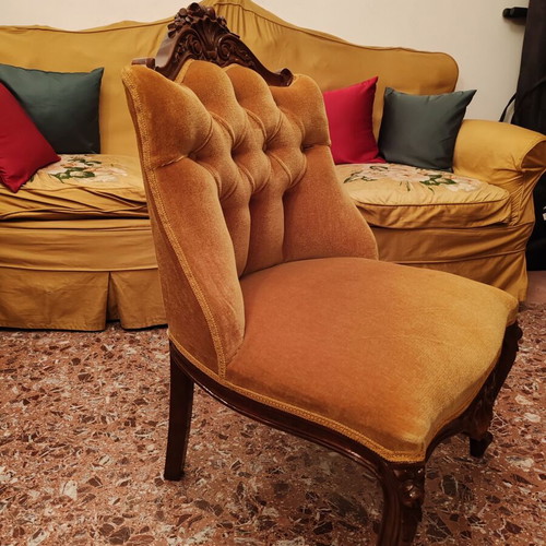 Handmade sofa set 5 pieces like new, classic 1970