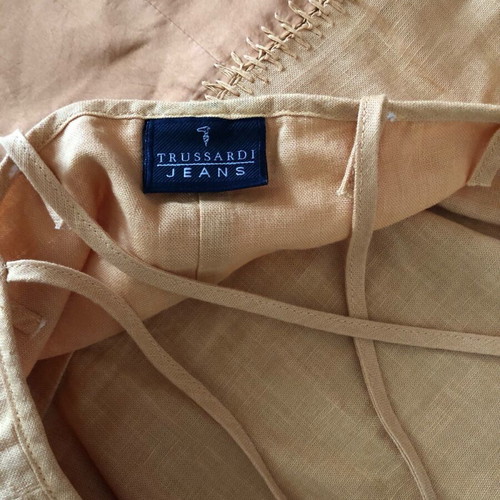 Trussardi Jeans dress used, burnt orange, linen silk fabric