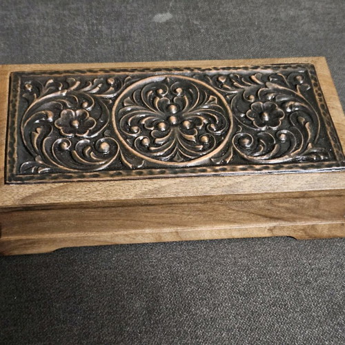 Wooden solid box with brass fittings NPK like new