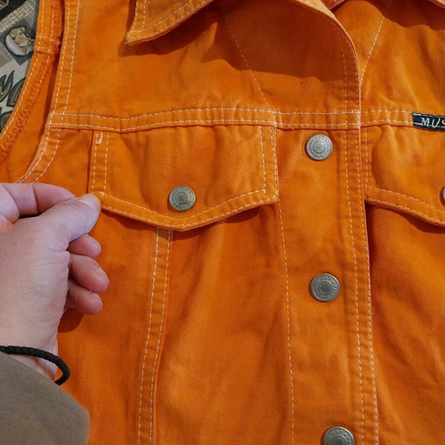 Denim dress like new, orange, for girls aged 10-14