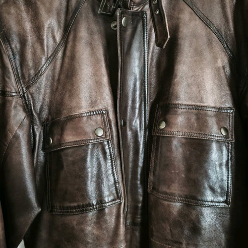 Authentic Corty Bennett leather jacket like new, brown, size large