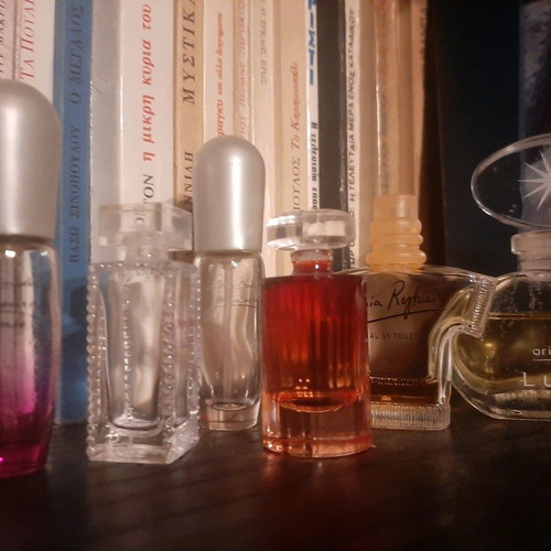 Perfume miniatures used, 5 empty and Lucia perfume gift