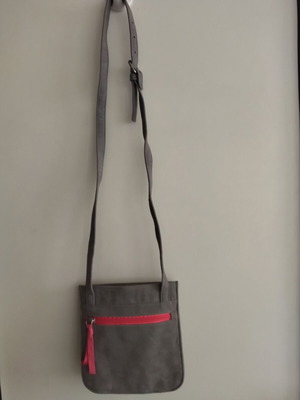 Shoulder bag like new, small, gray and pink