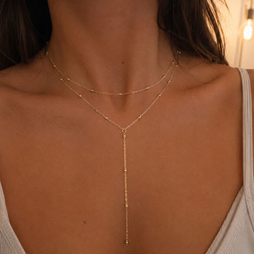 Double Color Gold Necklace new