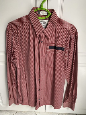 S.Oliver striped shirt size M like new with prints black and red