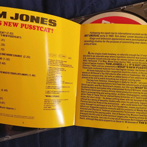 Tom Jones What's New Pussycat? CD like new