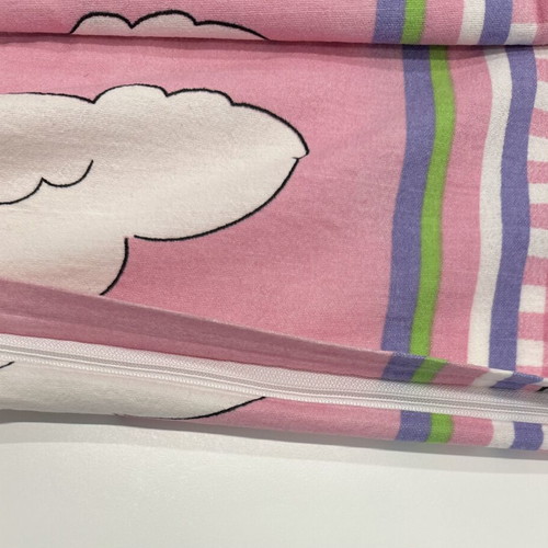 Flannel cotton duvet cover 130x200cm, pink for girl